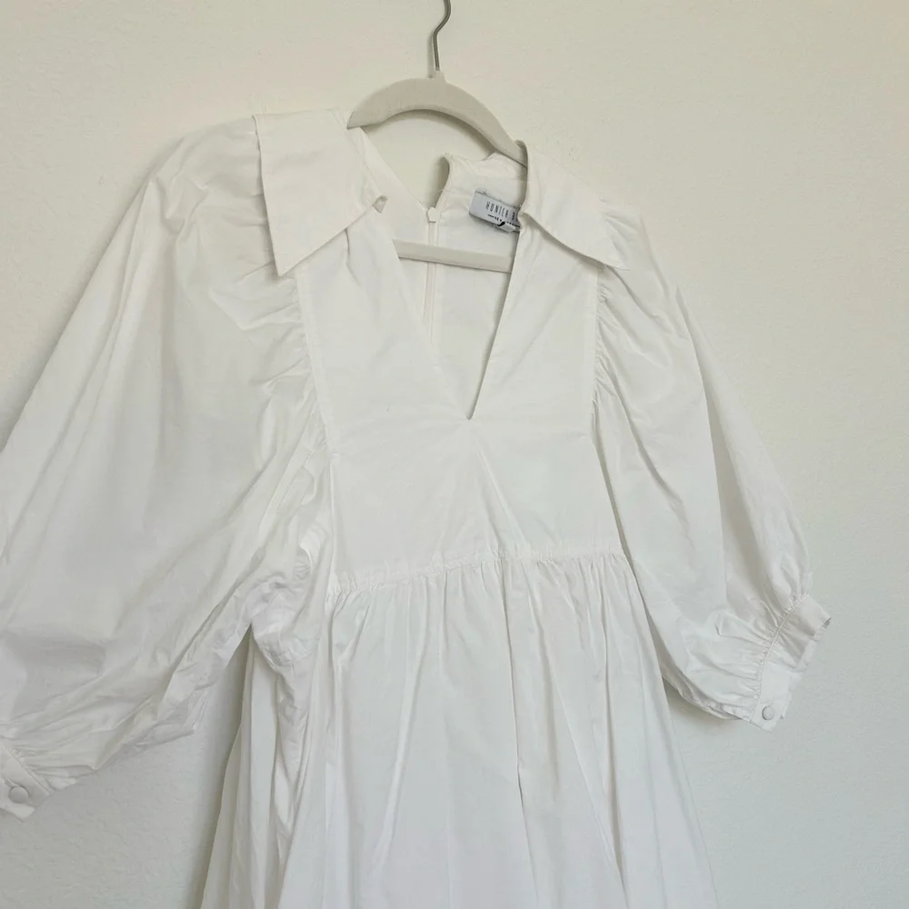 Hunter Bell White Noah Collared Shift Dress